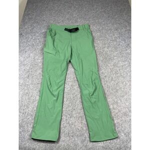 Seadon Pants Mens Medium (36x31) Green Belted Nylon Stretch Trail Hiking Golf